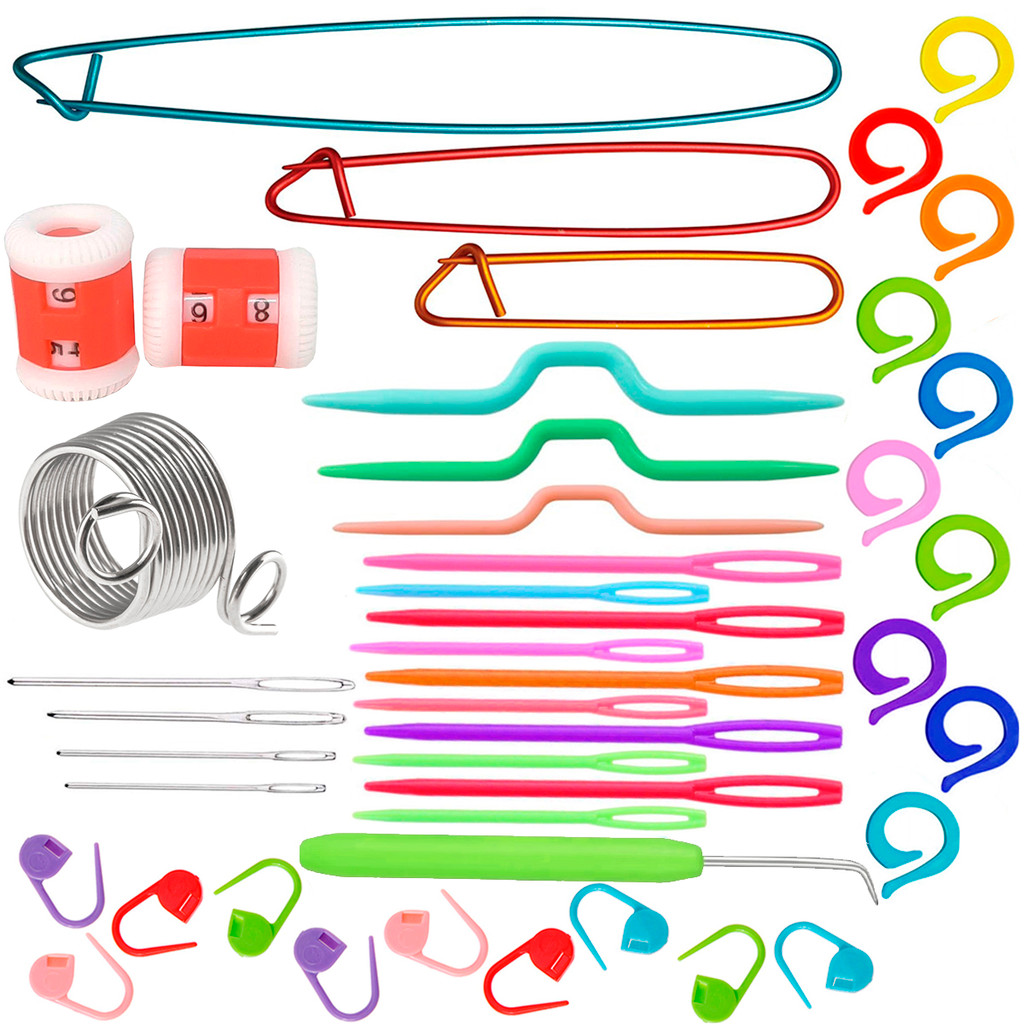 Kit Agulha Auxiliar Acabamento Tricô Marcador Ponto Tapestry