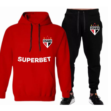 Kit Moletom Casaco + Calça Blusa De Frio Lançamento 2024 Times Brasileirão Conj Ref SP Atualizado