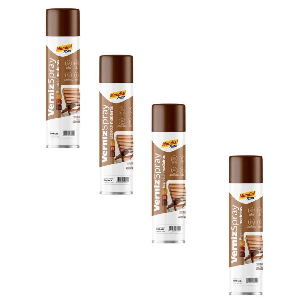 Kit 4 Verniz De Madeira Imbuia Spray 400ml Proteção UV