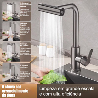 Torneira De Cozinha Gourmet Flexível Extensível Misturador Monocomando em Oferta na Shopee