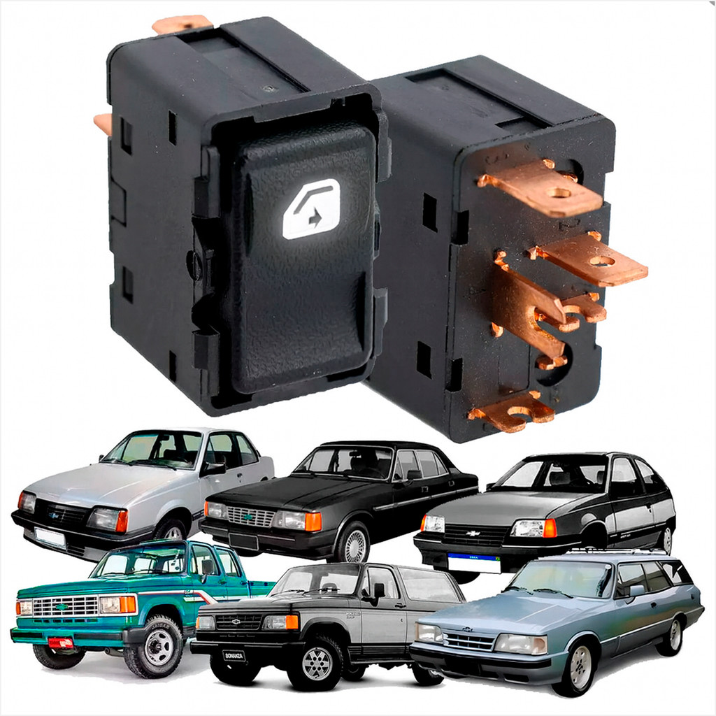 Botão Interruptor Vidro Elétrico Monza Opala Caravan Kadett Bonanza D20 C20 Simples em Oferta na Shopee
