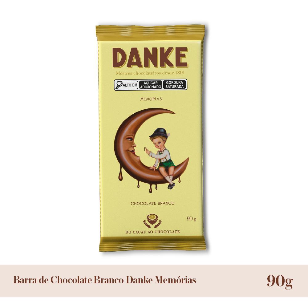 Chocolate Branco Barra Premium Danke Memórias Pacote 90G em Oferta na Shopee