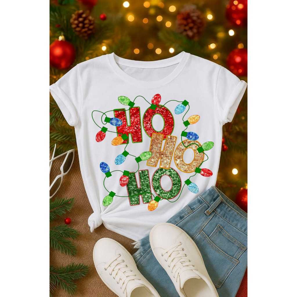 T-shirt 30.1 Camiseta Natalina Feminina  Malha Poliéster Fiado – Tamanhos M, G e GG Premium Envio Imediato