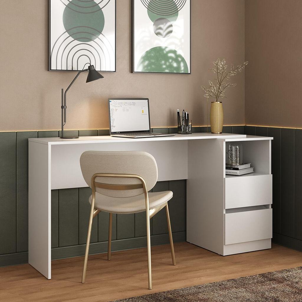 Escrivaninha 150,5cm com Nicho e 2 Gavetas Flex Multimóveis MP6035 em Oferta na Shopee