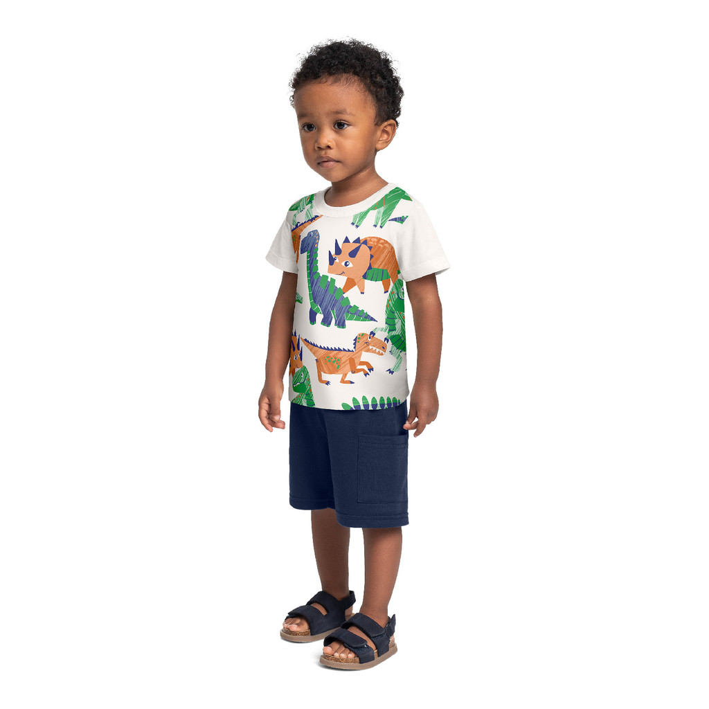 Conjunto Camiseta Dino Bermuda Bee Loop
