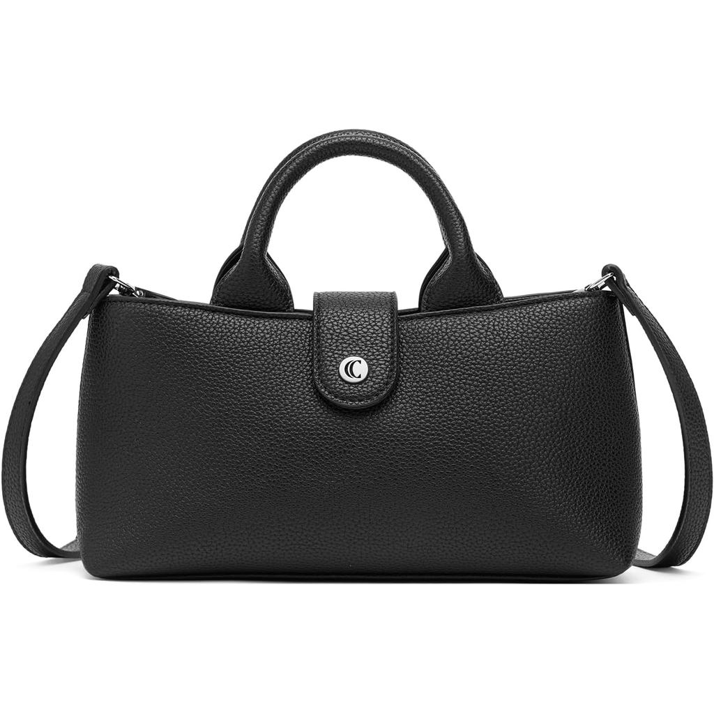 Bolsa Transversal Pequena CLUCI para Mulheres, Bolsa Compacta de Couro Vegano com Múltiplos Bolsos, Bolsas de Ombro para