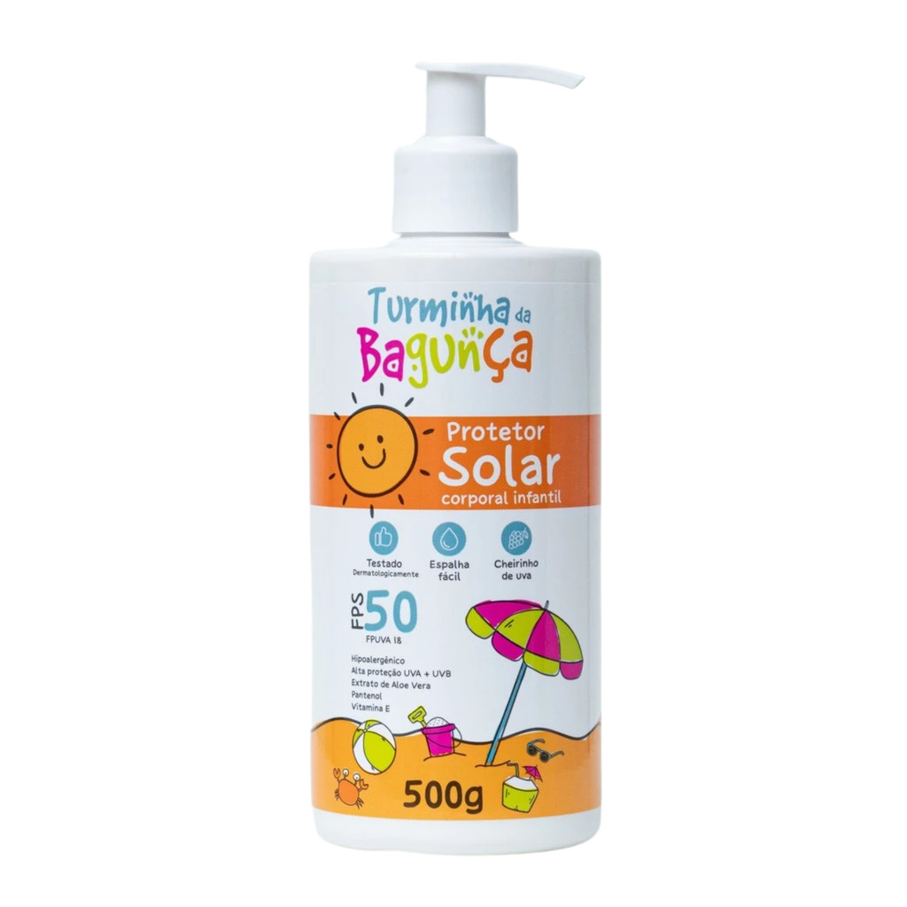 Protetor Solar Infantil FPS50 UVA+UVB Turminha Da Bagunça Com 500g
