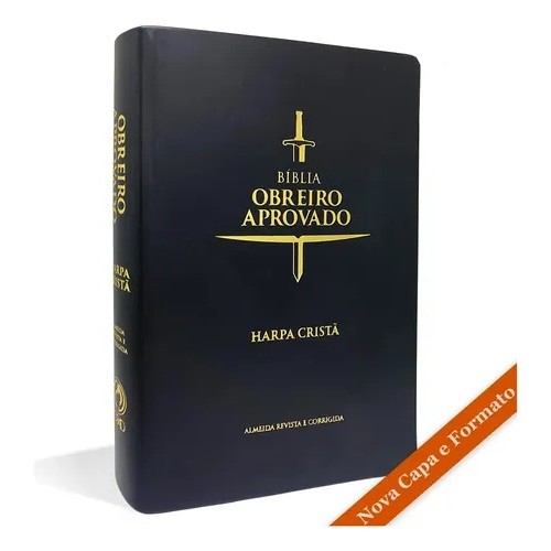 Bíblia do Obreiro Aprovado | ARC com Harpa Cristã | Média | Luxo Preta