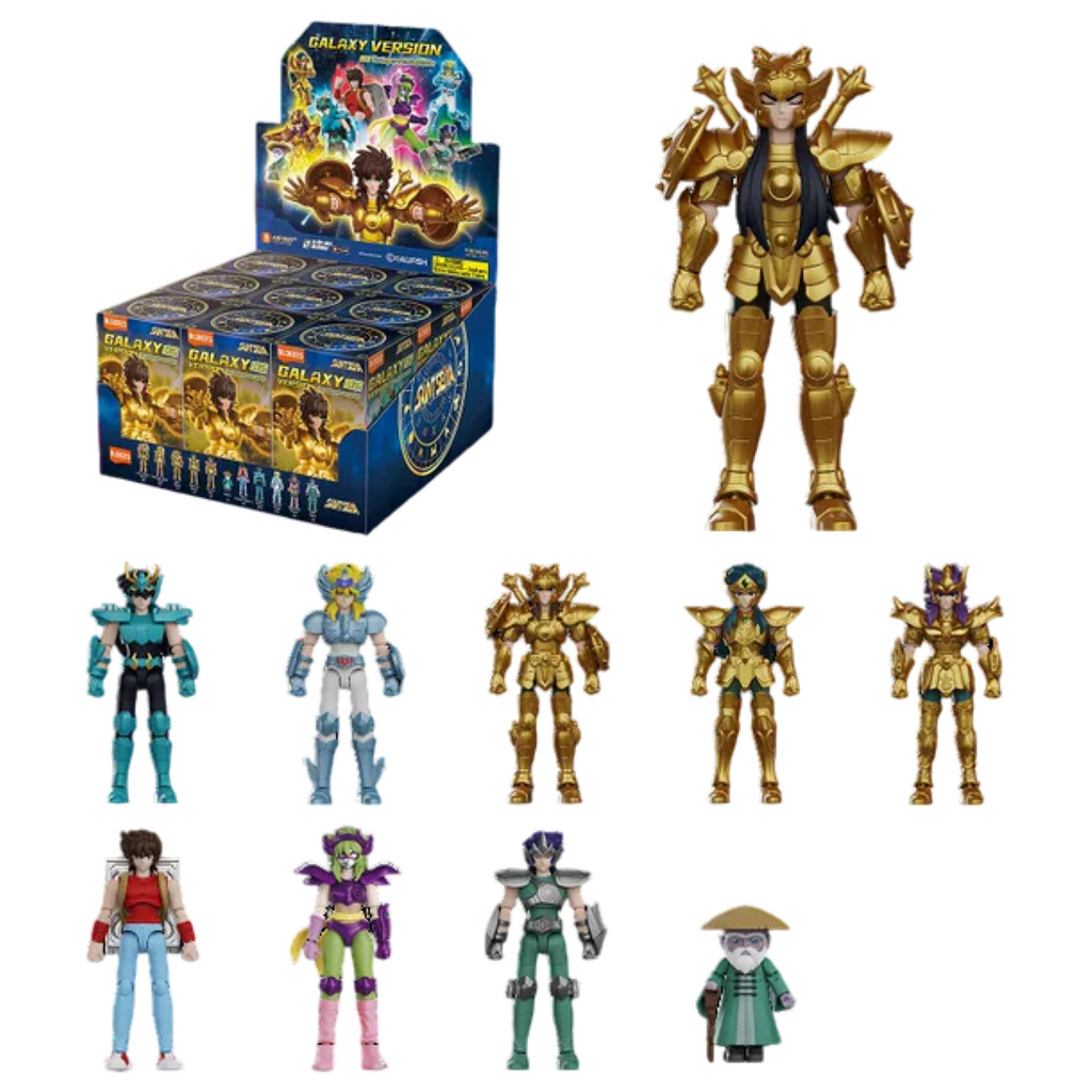 Blokees Boneco Articulado Saint Seiya Cavaleiros Do Zodíaco Blind Box Surpresa Action Figure