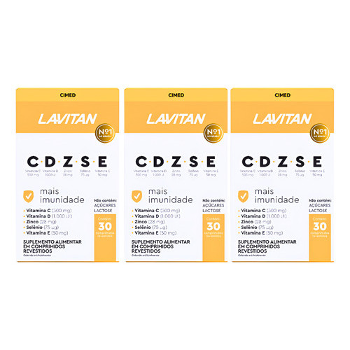 Kit 3 Lavitan CDZSE Mais Imunidade 30 Comprimidos Revestidos