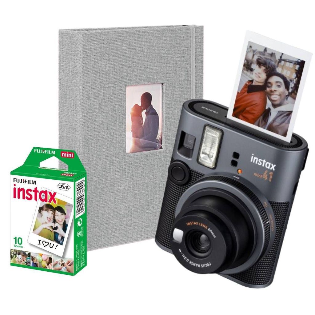 Câmera Instantânea Retro Instax Mini 41 Com Album E Filme 10 Fotos