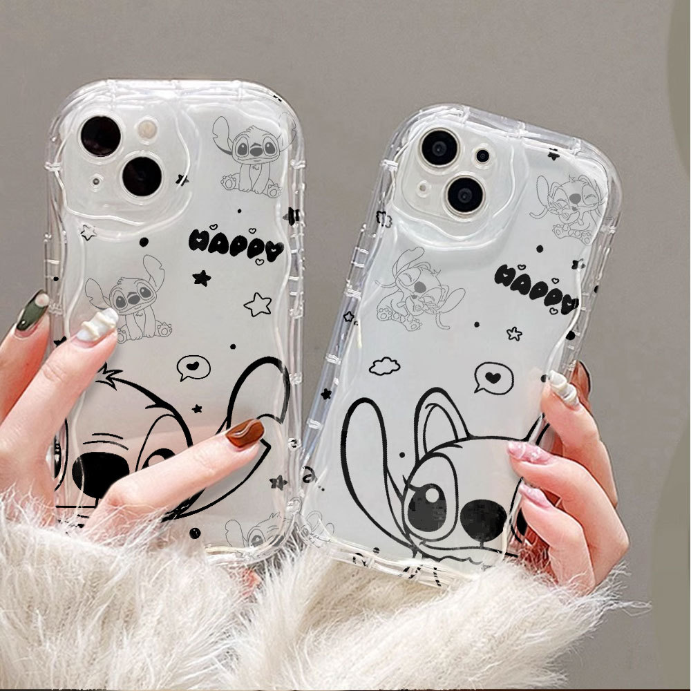 Capa Para Samsung A56 A36 A55 A54 A16 A15 A14 A05 A51 A52 A34 A35 A32 A13 A12 A04E Casal Linha Ponto Creme Caso