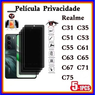 Película de Privacidade 3D Vidro Temperado Anti Spy Realme C75 C71 C67 C65 C63 C61 C55 C53 C51 C35 C31 em Oferta na Shopee