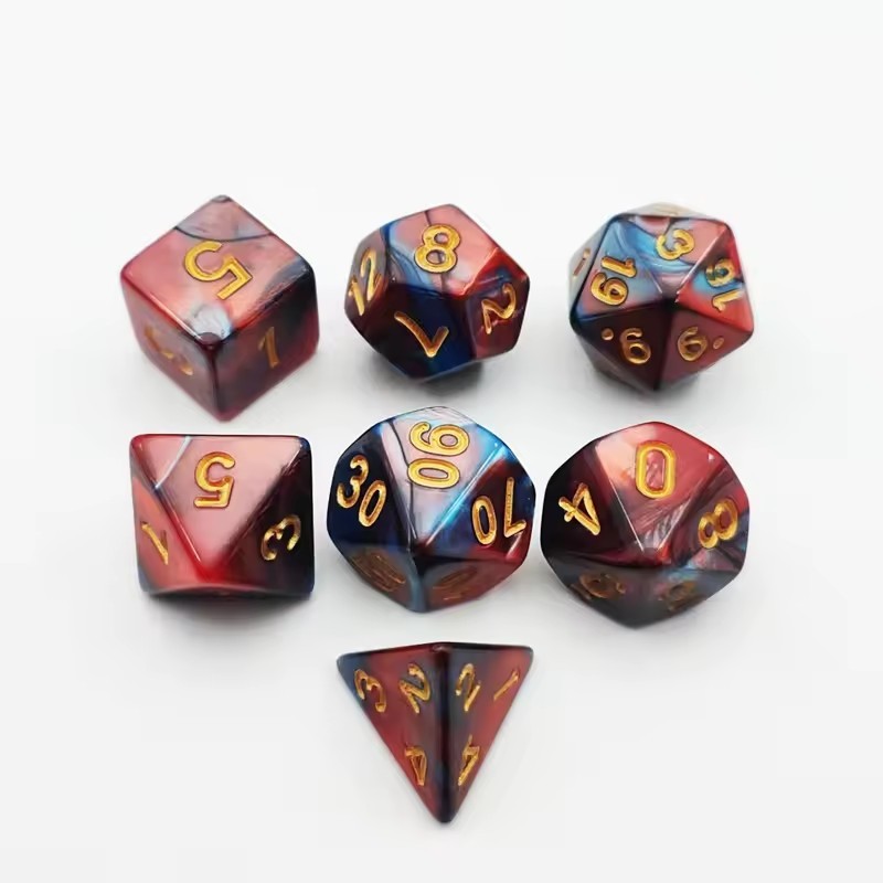 Conjunto De Dados Transparentes Multifacetados , De Jogo Para RPG DND , Acessórios 7 Tamanhos Poliédricos De Cartas De T — imagem 2 de 2