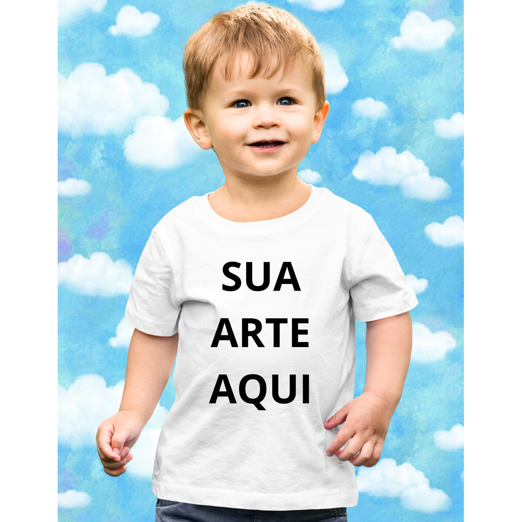 Camiseta infantil personalizada coloque sua arte aqui