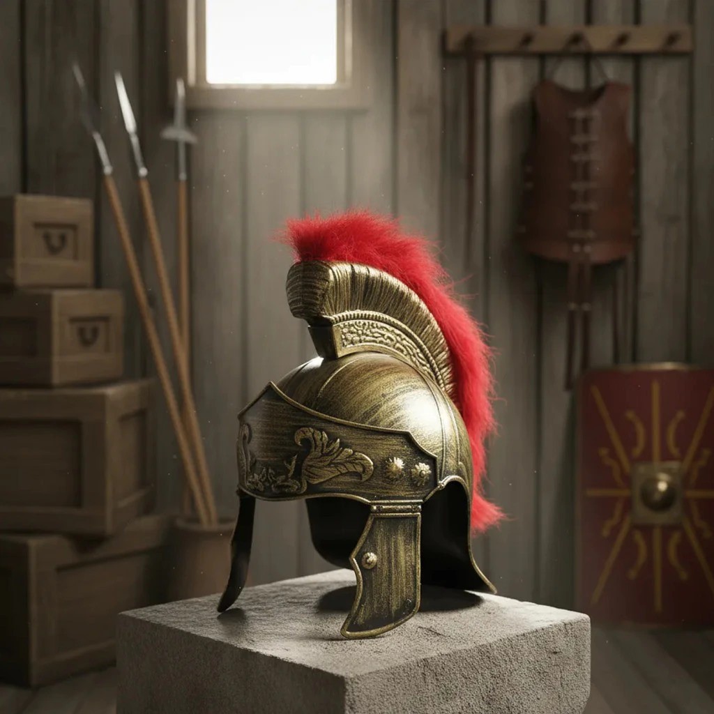 20 Fantasia Capacete Soldado Romano Gladiador com Pluma