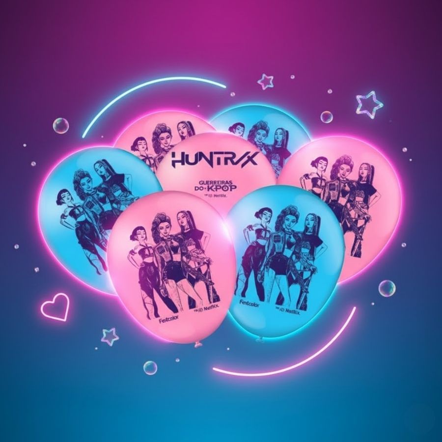 Balão de Festa Decorado 9" 23cm - Guerreiras do K-pop - Personagens - 25 unidades - Festcolor - Rizzo em Oferta na Shopee