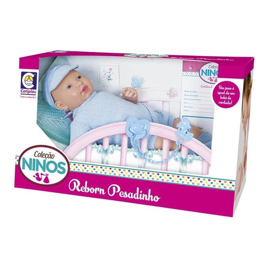 Boneca Coleção Ninos Reborn Pesadinho Menino - Cotiplás