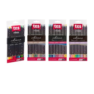 Kit 48 Lápis De Cor Vibes Tons Noturna, Tons Neutros, Frios e Quentes e Tons Metálicos e Pastel Tris em Oferta na Shopee