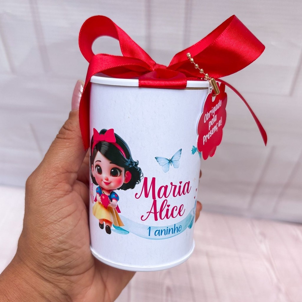 Cofrinhos Personalizados BRANCA DE NEVE  CUTE- 10x6cm Lembrancinha Festa Infantil Aniversário