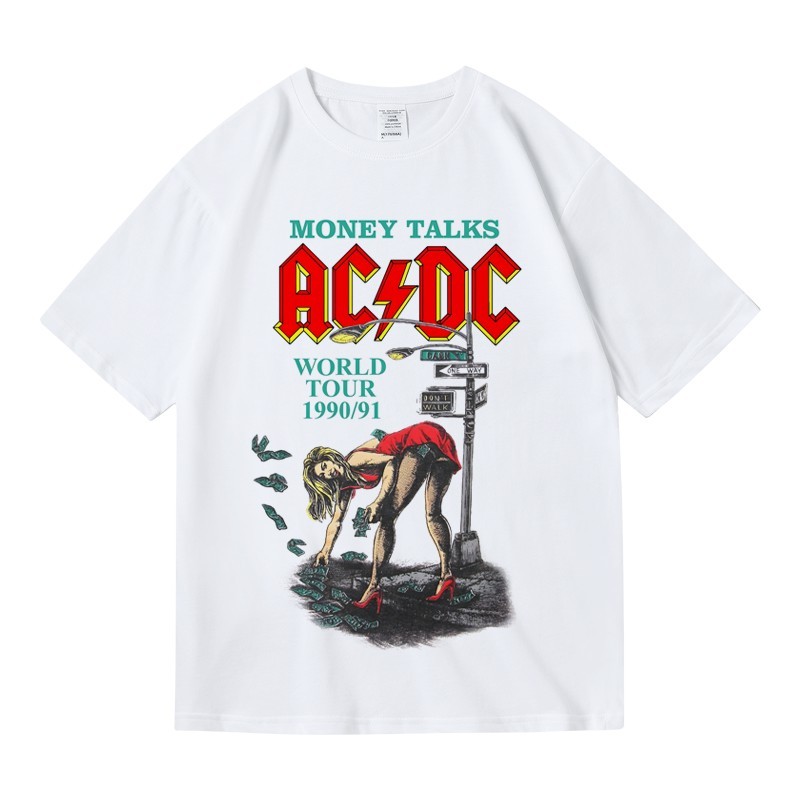 Music Soul Camiseta Unissex AC DC Banda Rock Metal Clássico Estampada Algodão Confortável Estilosa Divertida Concertos