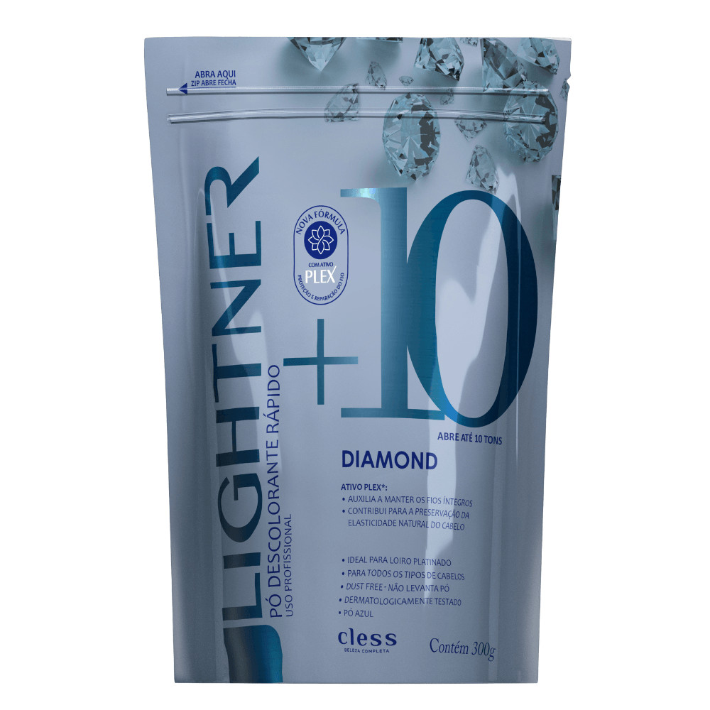 Po Descolorante Capilar Diamond 10 Tons Lightner 300g em Oferta na Shopee