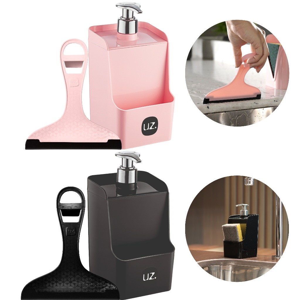 Kit Dispenser de Detergente e Rodinho Rodo de Pia Cozinha em Oferta na Shopee