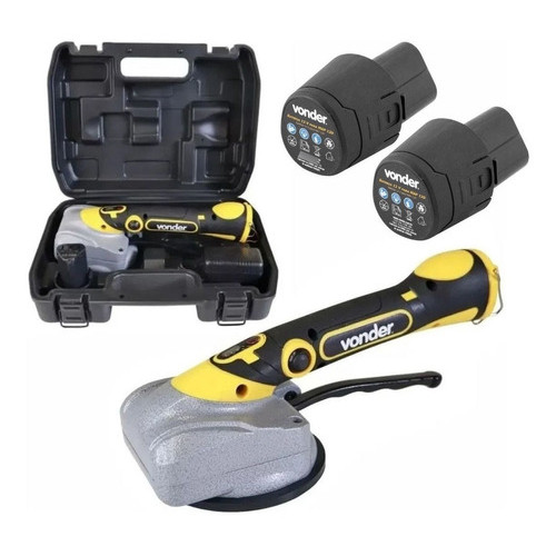 Kit Máquina Assentar Piso Porcelanato Vonder 12V com 2 Baterias Ventosa e Maleta MAP120