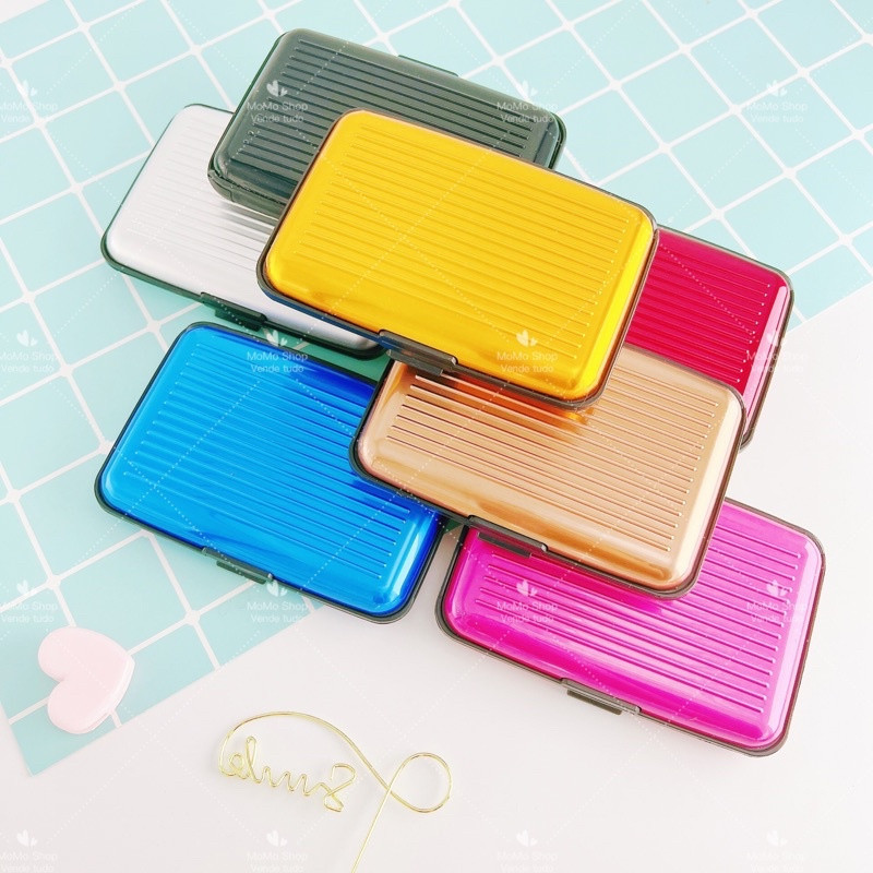 Porta-Cartão Slim de Alumínio Ultra Resistente com Proteção RFID Segurança Contra Aproximação em Oferta na Shopee