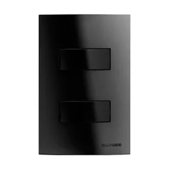 Interruptor Soprano Brava Up - 2 Teclas Paralelo 10A 250V 4x2 Preto