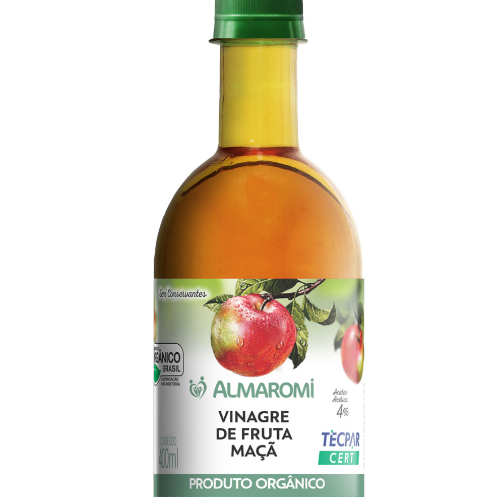 Vinagre De Maçã Orgânico 400ml - 100% natural - Almaromi em Oferta na Shopee
