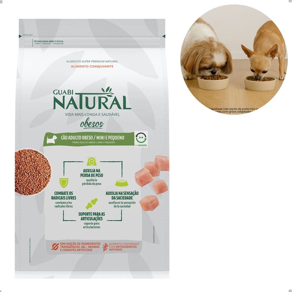 Ração Guabi Natural Cães Obesos Mini e Pequeno 10,1 Kg em Oferta na Shopee