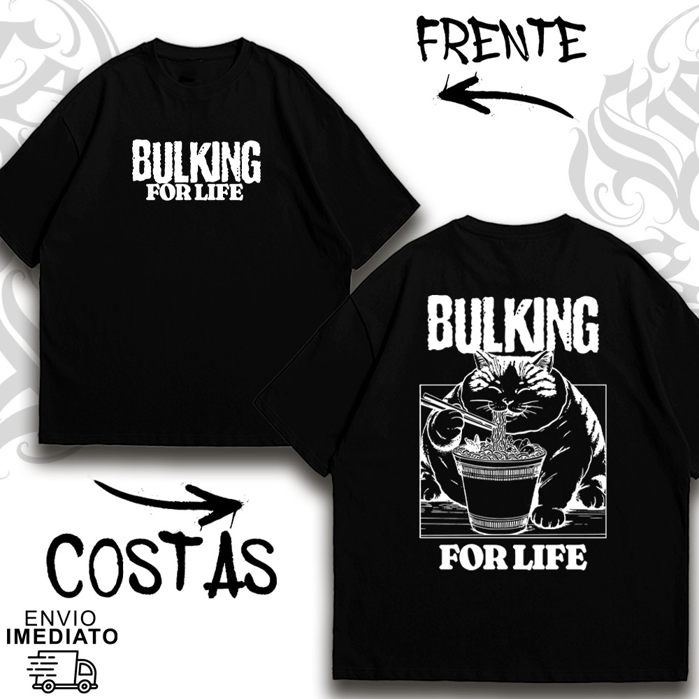[Camiseta Premium em Algodão Puro]GXG Camiseta Oversized Premium BULKING FOR LIFE Alta Qualidade Envio Imediato - 58