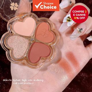 Paleta De Sombras De Trevo De Quatro Folhas Afortunada Shimmer Matte Earth Tone Para Estudantes em Oferta na Shopee