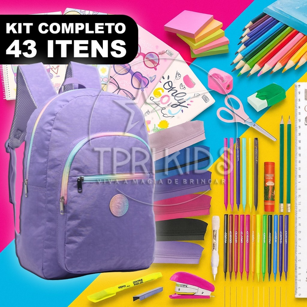 Kit Material Escolar Lilás: Onde Comprar | BuscaProdutos