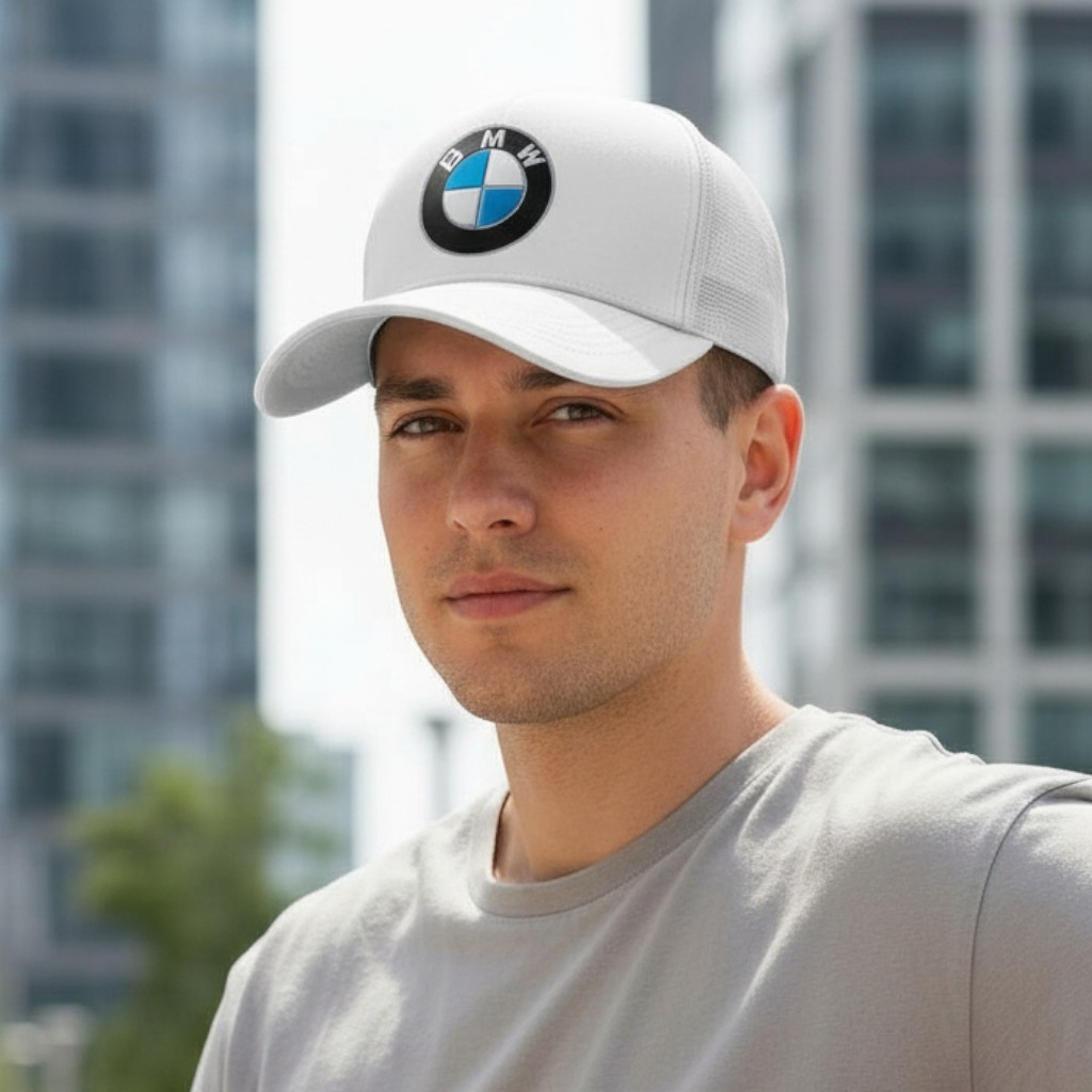 Boné  BMW De Telinha Estilo Trucker branco Pronta Entrega em Oferta na Shopee