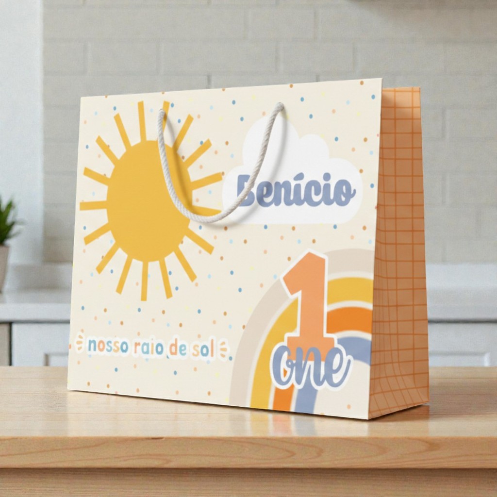 SACOLA PRIMEIRA VOLTA AO SOL Personalizado | Sacolinha | Lembrancinha | Mimos | Aniversário PRIMEIRA VOLTA AO SOL