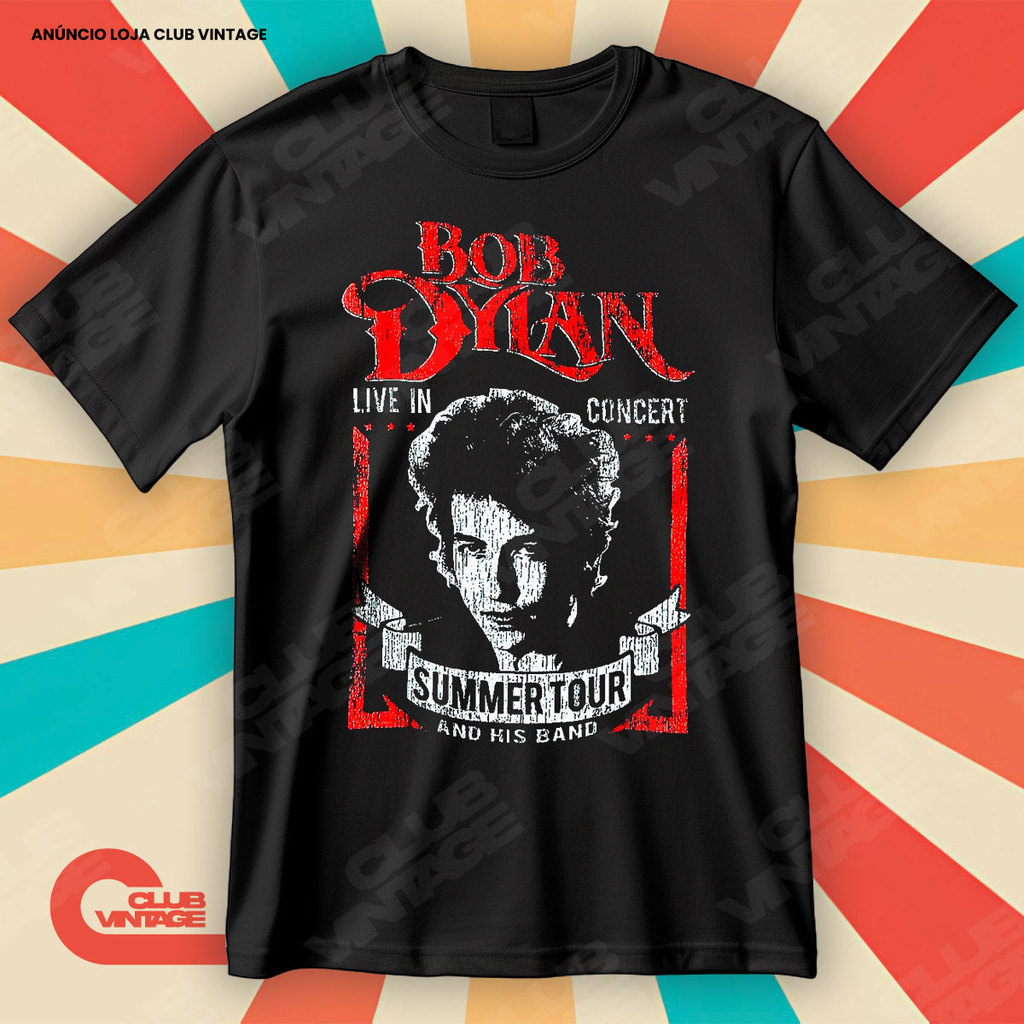 Camiseta Bob Dylan Folk Rock Blusa Camisa 100% Algodão