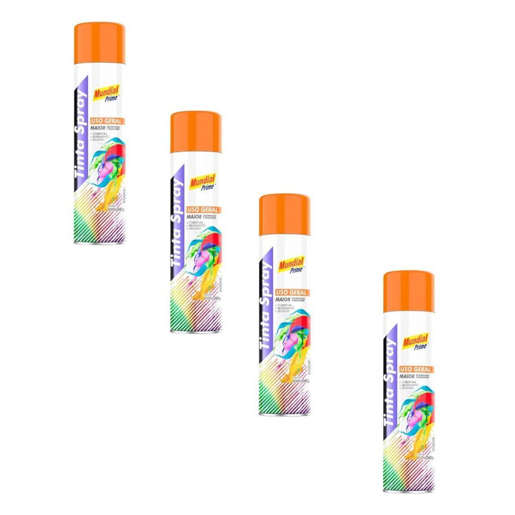 Kit 4 Tinta Spray Mundial Prime Laranja - 400ML em Oferta na Shopee