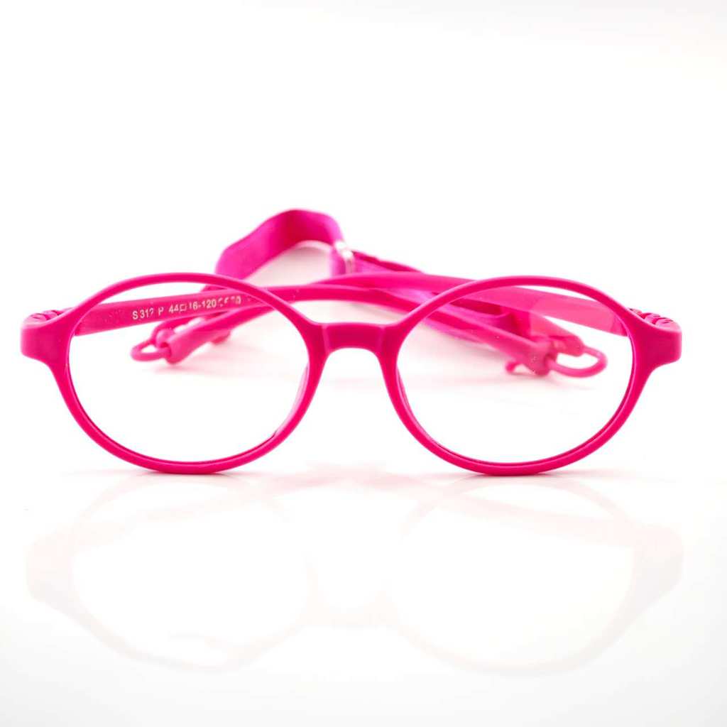 Óculos Armação Infantil Bebê MEINO E MENINA Flexível Cordão Silicone 0 A 3 azul marinho rosa preto