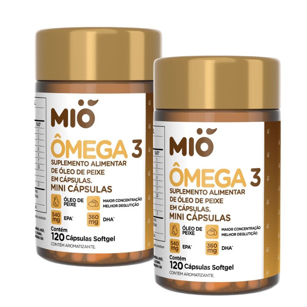Kit 2 Ômega 3 Mió 120 Mini Cápsulas Softgel em Oferta na Shopee