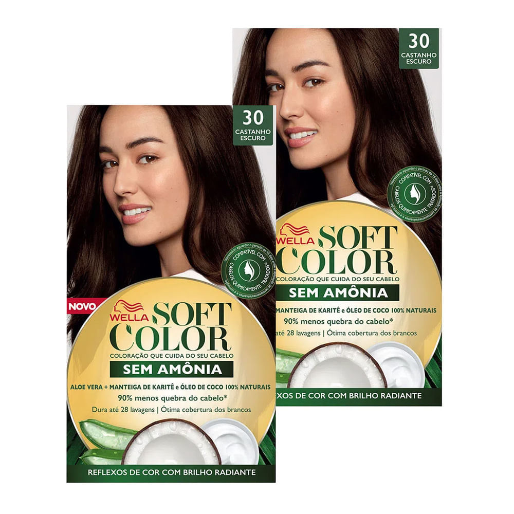 Kit 2 Tintura Soft Color Sem Amônia Castanho Escuro 30 Kit em Oferta na Shopee