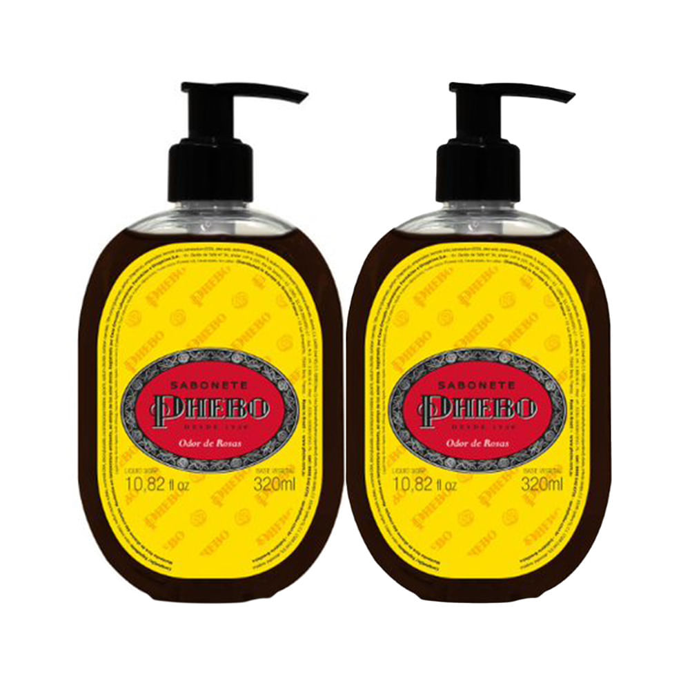 Kit 2 Sabonete Líquido Phebo Odor de Rosas 320ml