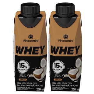 Kit 2 Bebida Láctea Piracanjuba Whey Zero Lactose com 15g de Proteína Coco 250ml em Oferta na Shopee