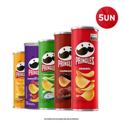 Combo Pringles Sabores Sortido 5 Unidades em Oferta na Shopee