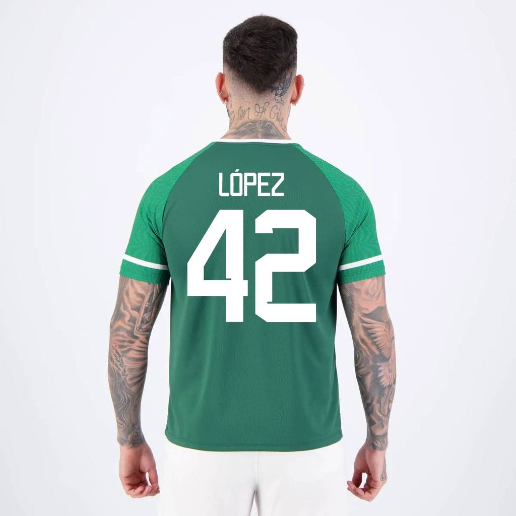 Camisa Palmeiras Verdão Escudo Verde 42 Flaco López
