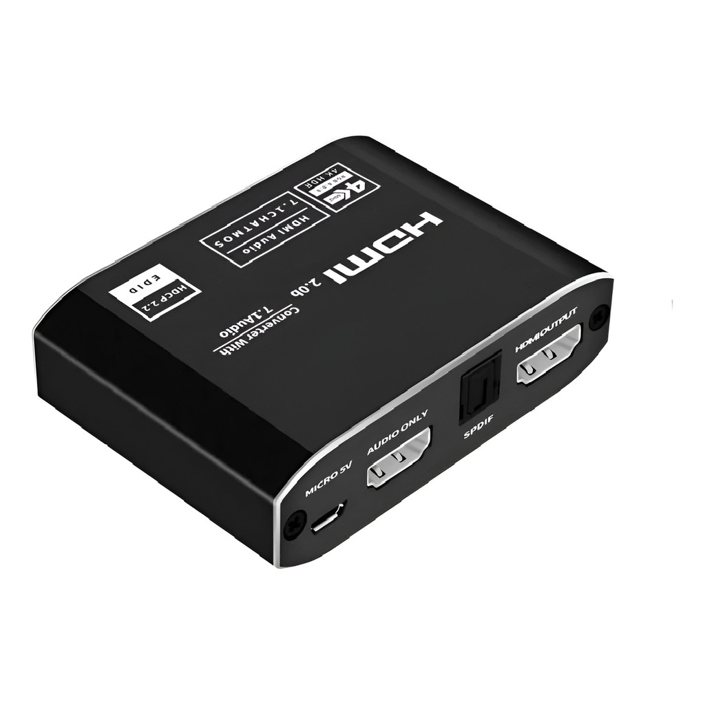 Extrator De Áudio Hdmi Splitter De Audio 1x2 Optico 4k