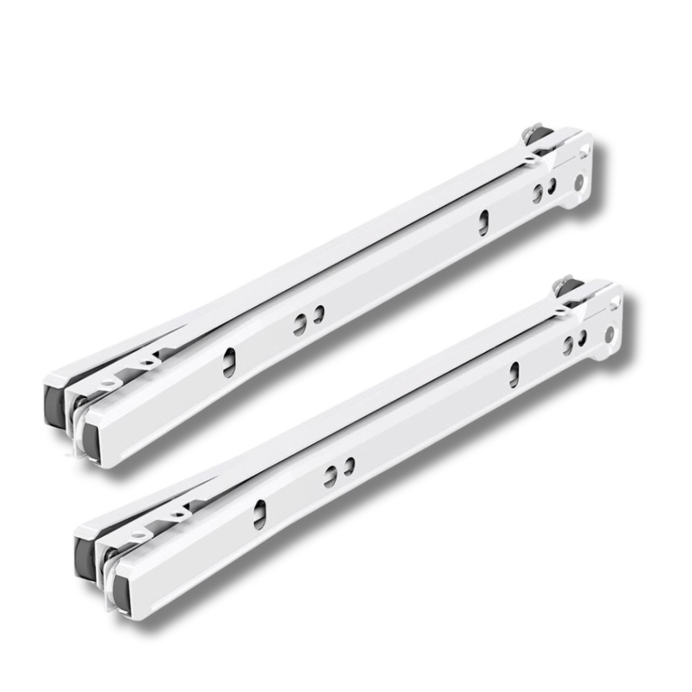 Corrediça branca trilho para gavetas - 02 pares em Oferta na Shopee