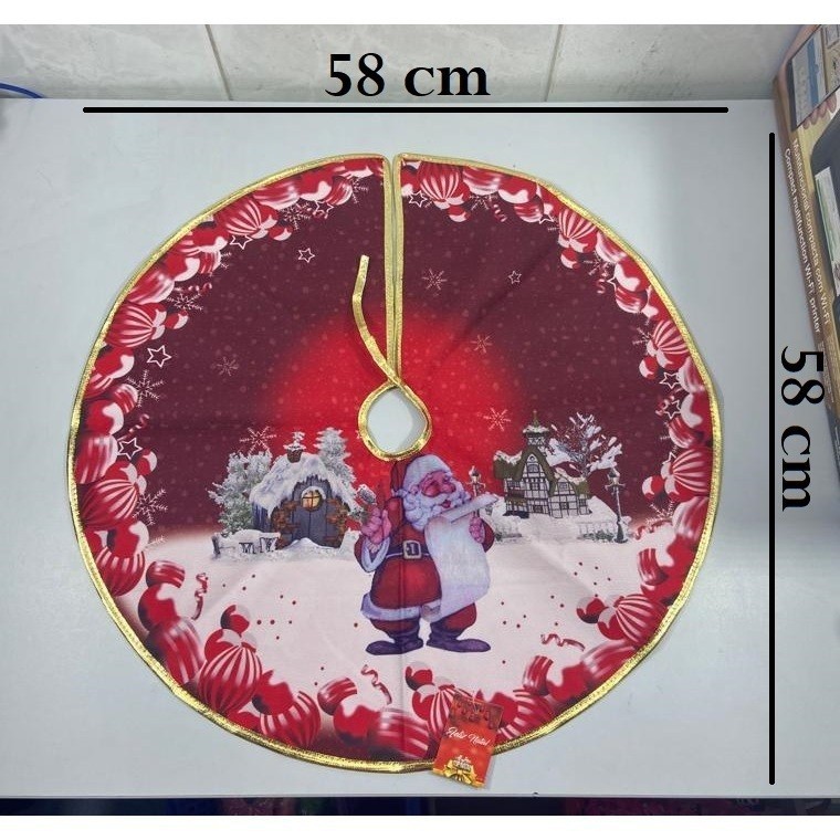 Saia Para Base De Árvore De Natal 58x58Cm Top Útil Natalino Prático E Facíl Decorativo
