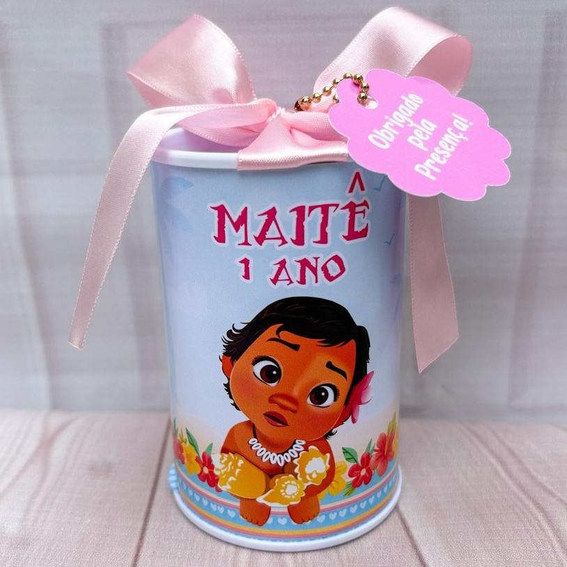 Cofrinhos Personalizados Moana Baby - 10x6cm Lembrancinha Festa Infantil Aniversário